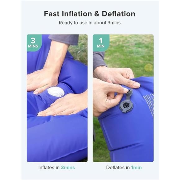 Sleeping Pad, Self-Inflating Sleeping Pad for Camping,78''X26'' Large Inflatable - Picture 2 of 6